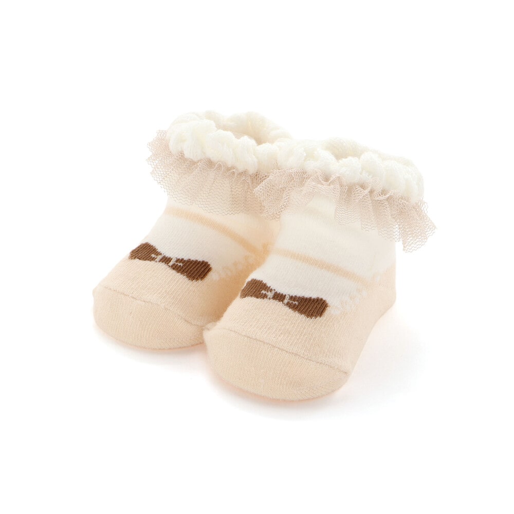 ラメチュール付きカップソックスベビー(8~13cm) ピンク系 8-10cm