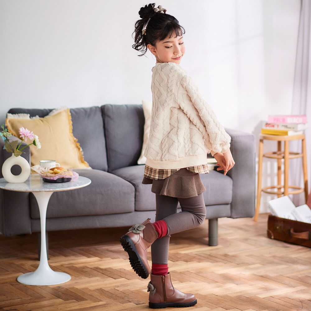 ニットコールスカート付きスパッツ(80~130cm) ブラウン 80cm