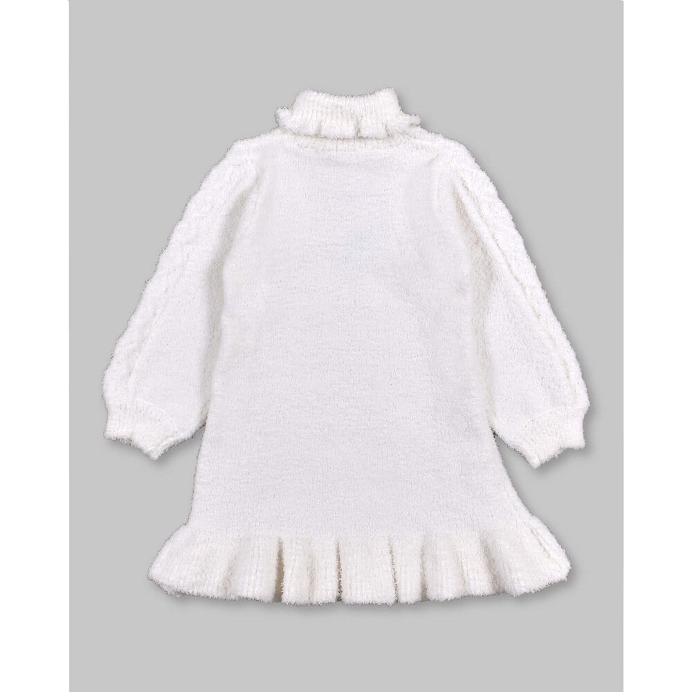 ケーブル編み ブークレ ニット ワンピース (SS~M) オフホワイト SS(75~95cm)