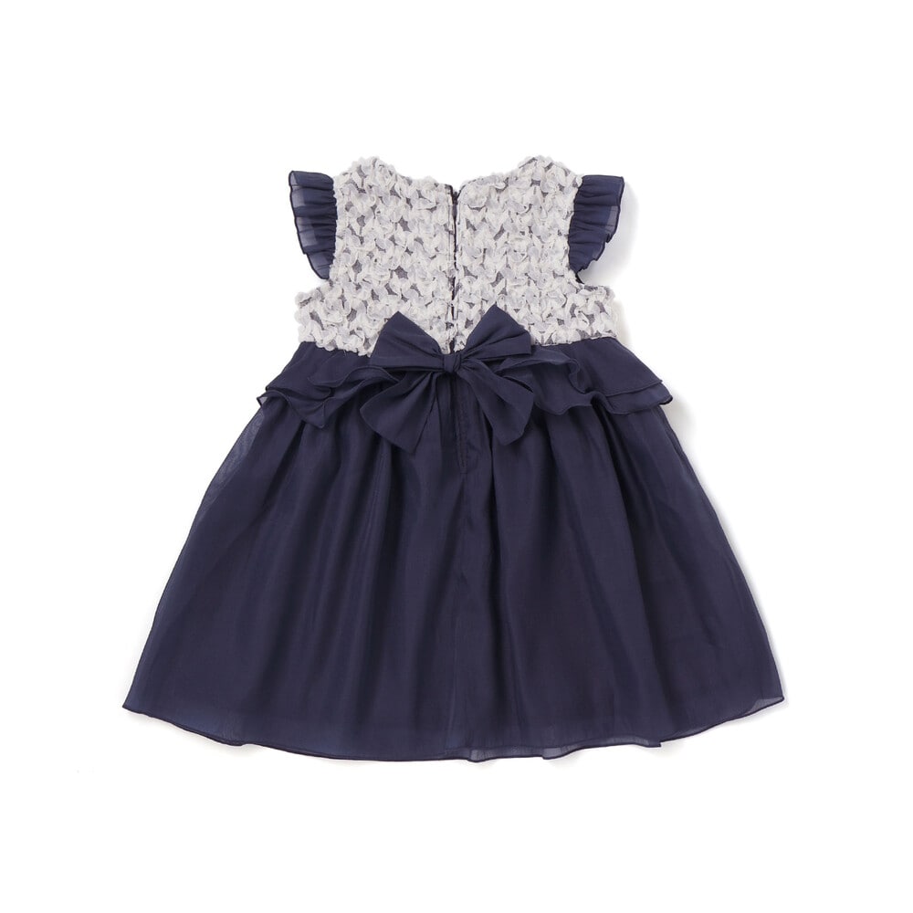 ふわふわオーガンジーフリルリボンペプラムドレス風ジャンパースカート(90~130cm) ピンク 90cm