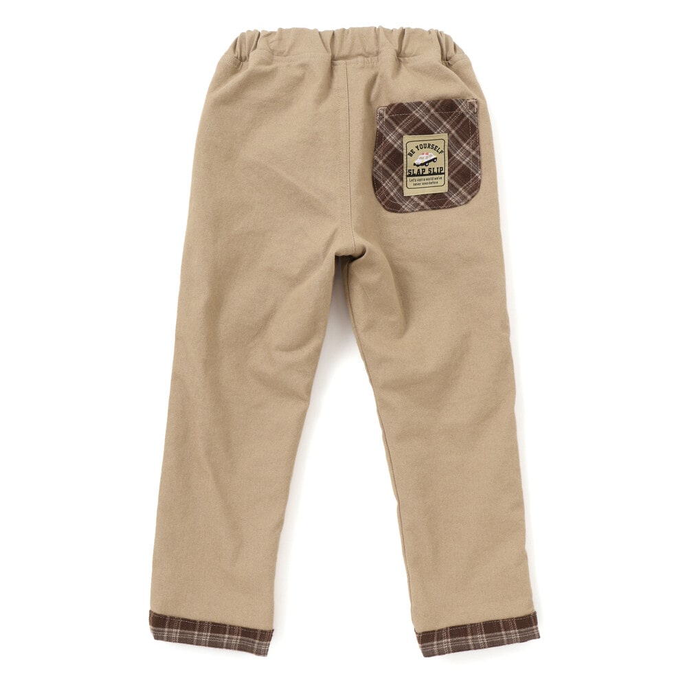 【お揃い】ツイルチェックリバーシブルパンツ(80~130cm) ネイビー 80cm