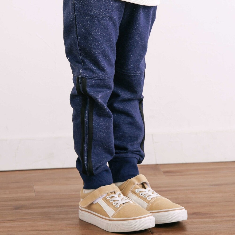 切替サイドラインロングパンツ(80~130cm) ネイビー 80cm