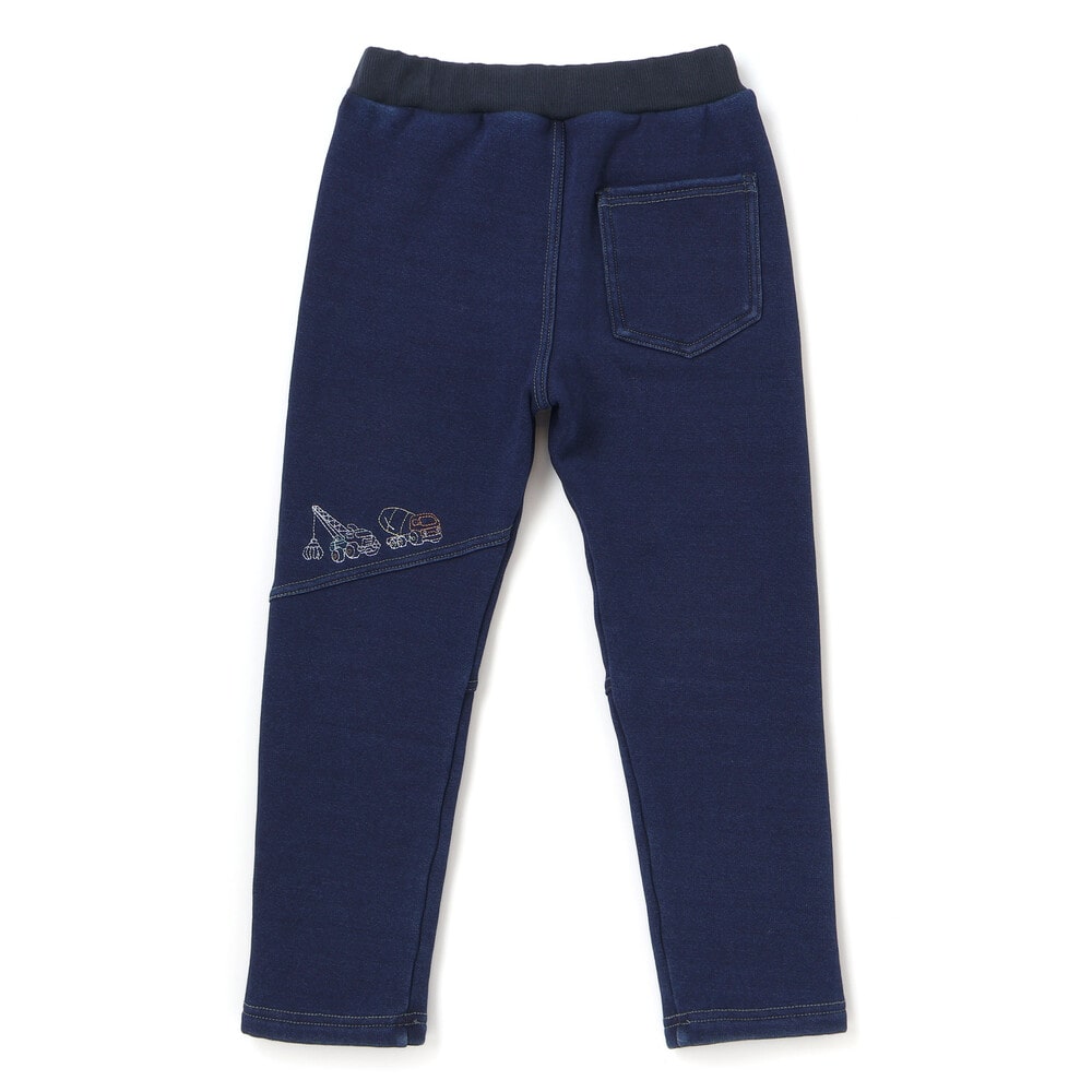 グングンのぼるよはたらくくるま刺しゅうロングパンツ(80~130cm) ブルー 80cm