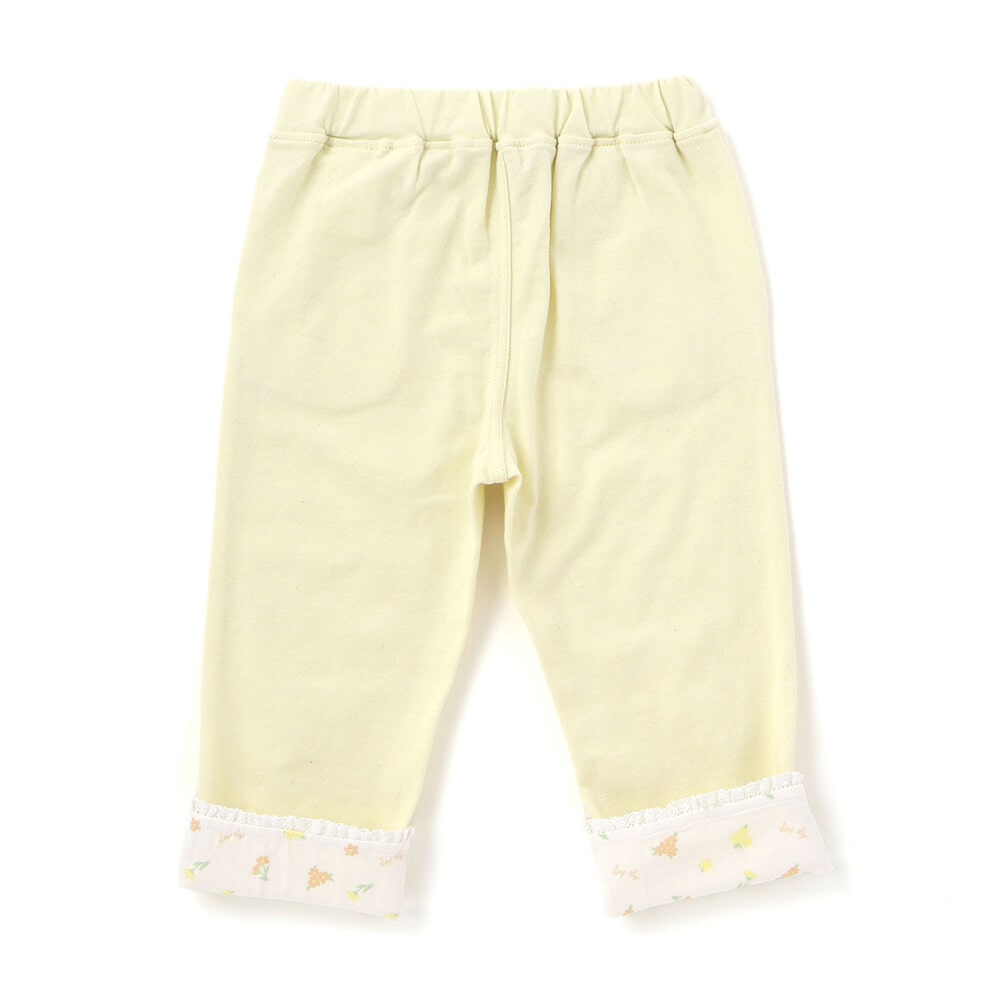 裾折り返しレース7分丈ツイルパンツ(80~120cm) パープル 80cm