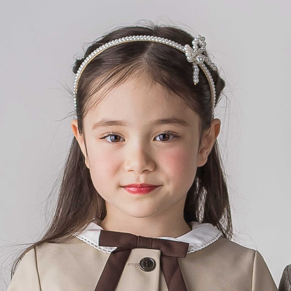 パールビーズお花レースカチューシャ オフホワイト(レース) ワンサイズ