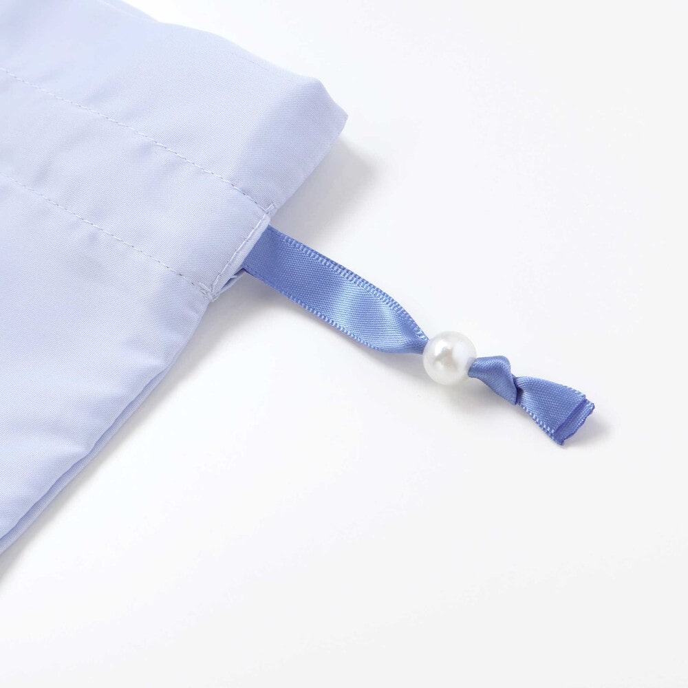 【シナモロール/ポムポムプリン×SLAPSLIP】フロントプリントフリルチェック巾着 ブルー ワンサイズ