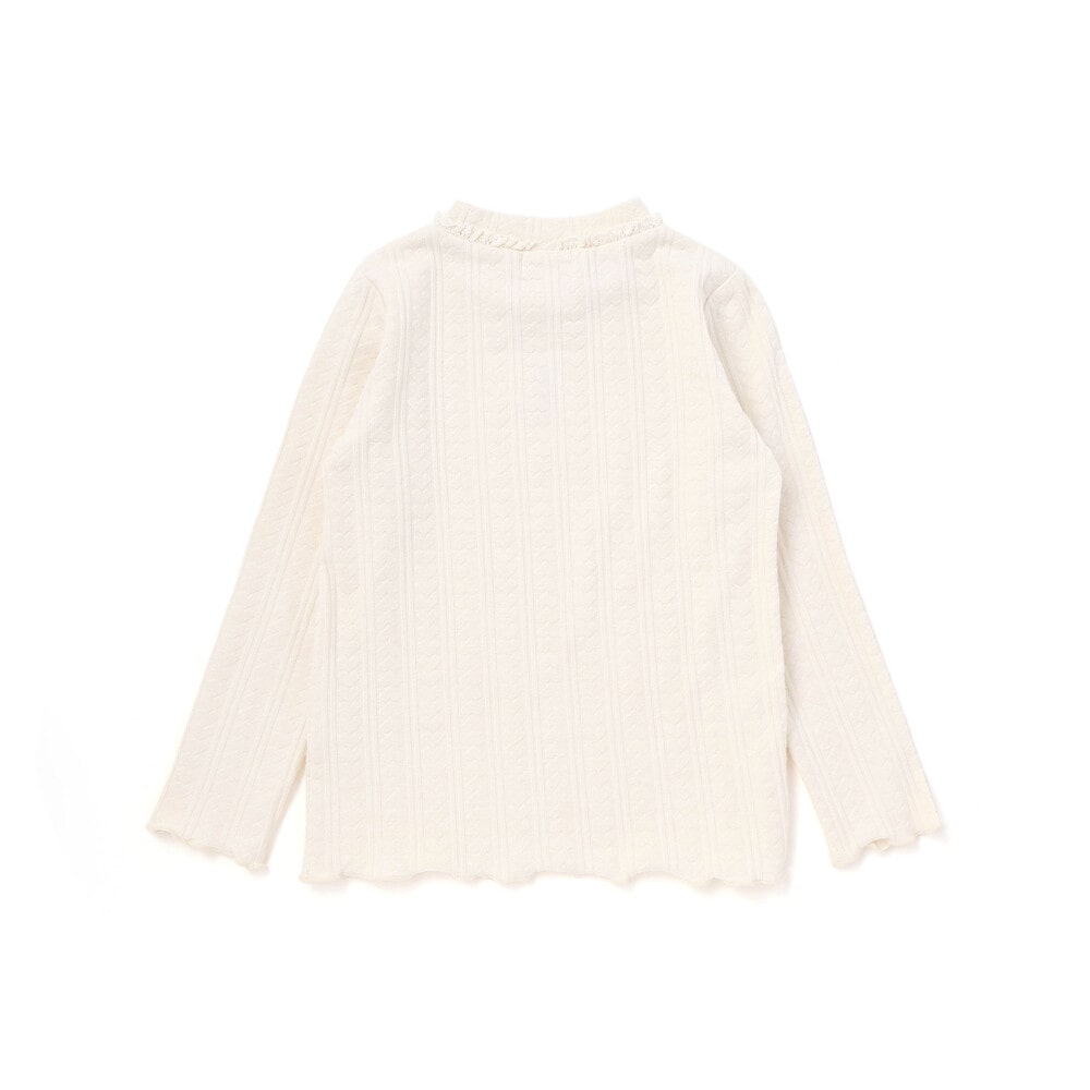 ネックレス刺しゅう長袖Tシャツ(80~130cm) オフホワイト 80cm