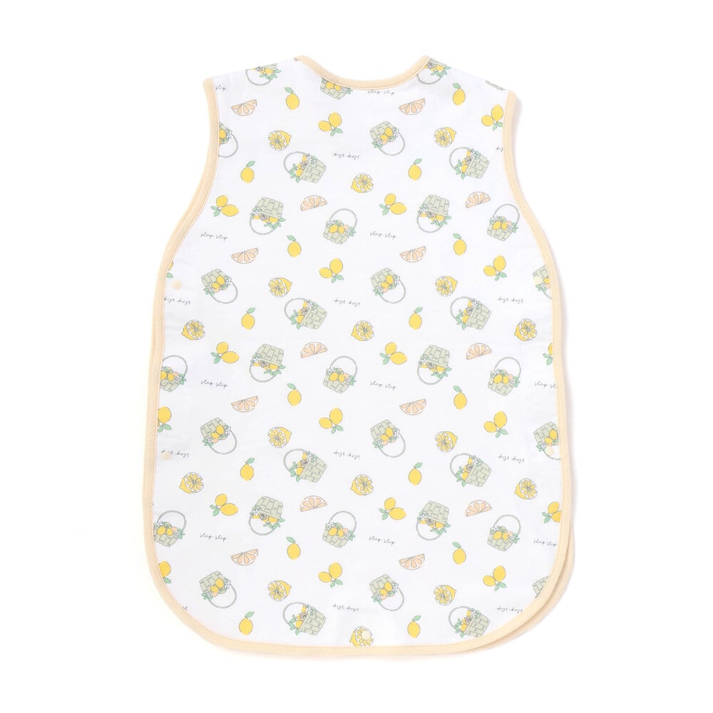 【UVカット/接触冷感/お揃い】レモンおもちゃ総柄スリーパーベビー ホワイト系 ワンサイズ