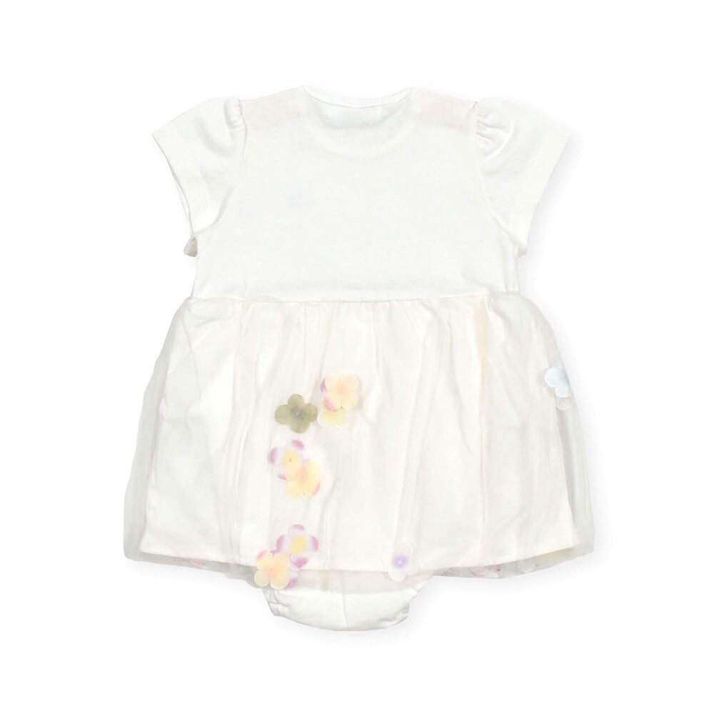 【お揃い】お花モチーフフワフワチュールロンパースベビー(70~80cm) ピンク 70cm