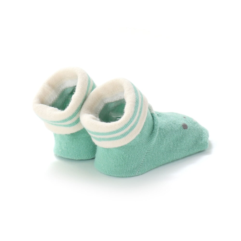 クマウサギ恐竜モチーフソックスベビー(9~12cm) グリーン(恐竜) ワンサイズ(9-12cm)