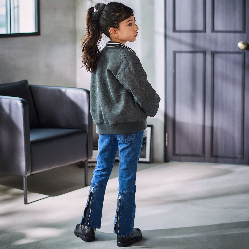 ロゴバッチ裏ジャギー裏毛スタジャン(110~150cm) グレー 110cm