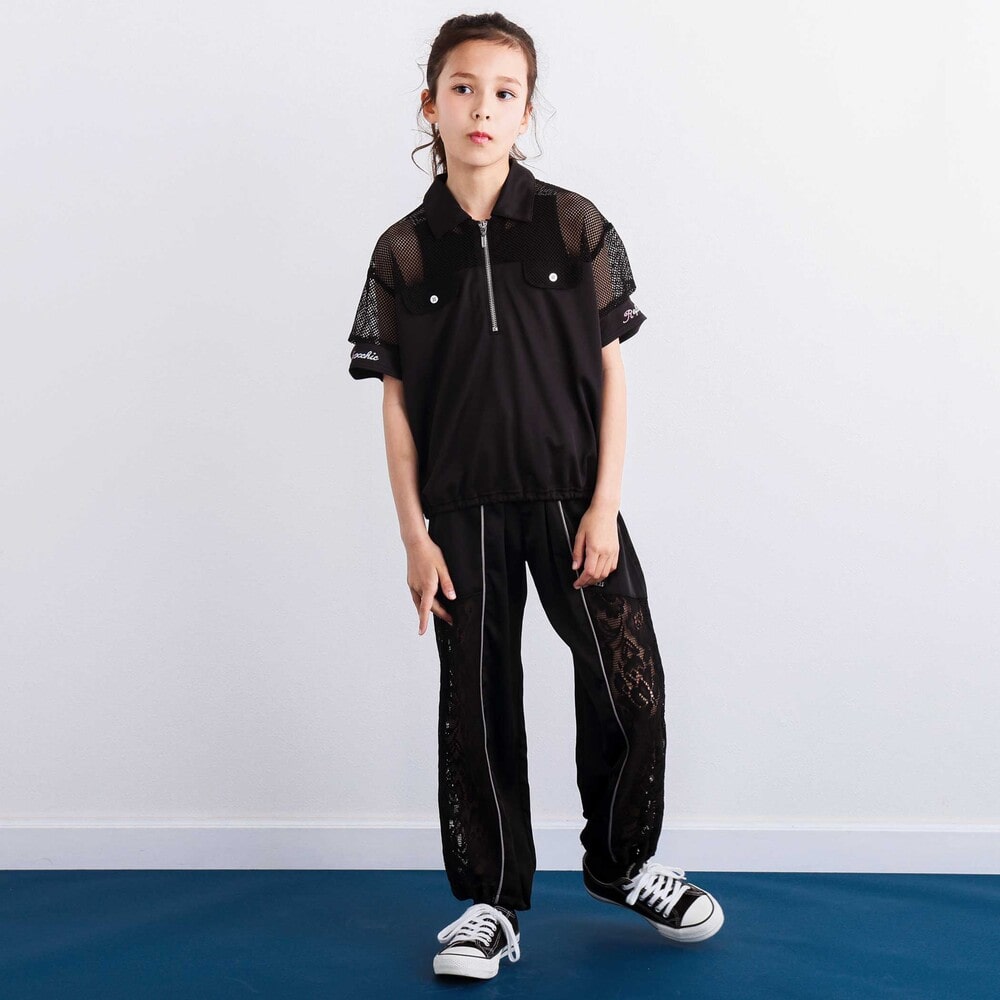 切り替えメッシュハーフジップTシャツ(110~150cm) ホワイト 110cm