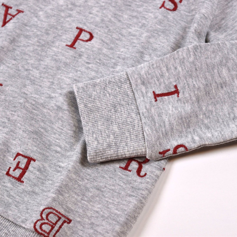 アルファベット ミニ裏毛 ロゴ 刺繍 トレーナー (90cm~140cm) ホワイト系 100cm