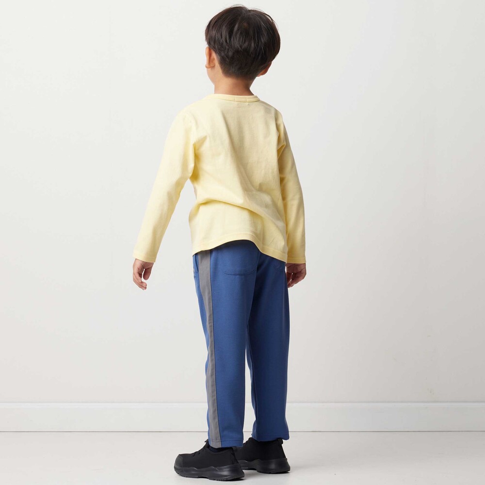 【抗菌・防臭】ミラノリブくるま刺しゅう9分丈ロングパンツ(90~130cm) グリーン SS(90-100cm)