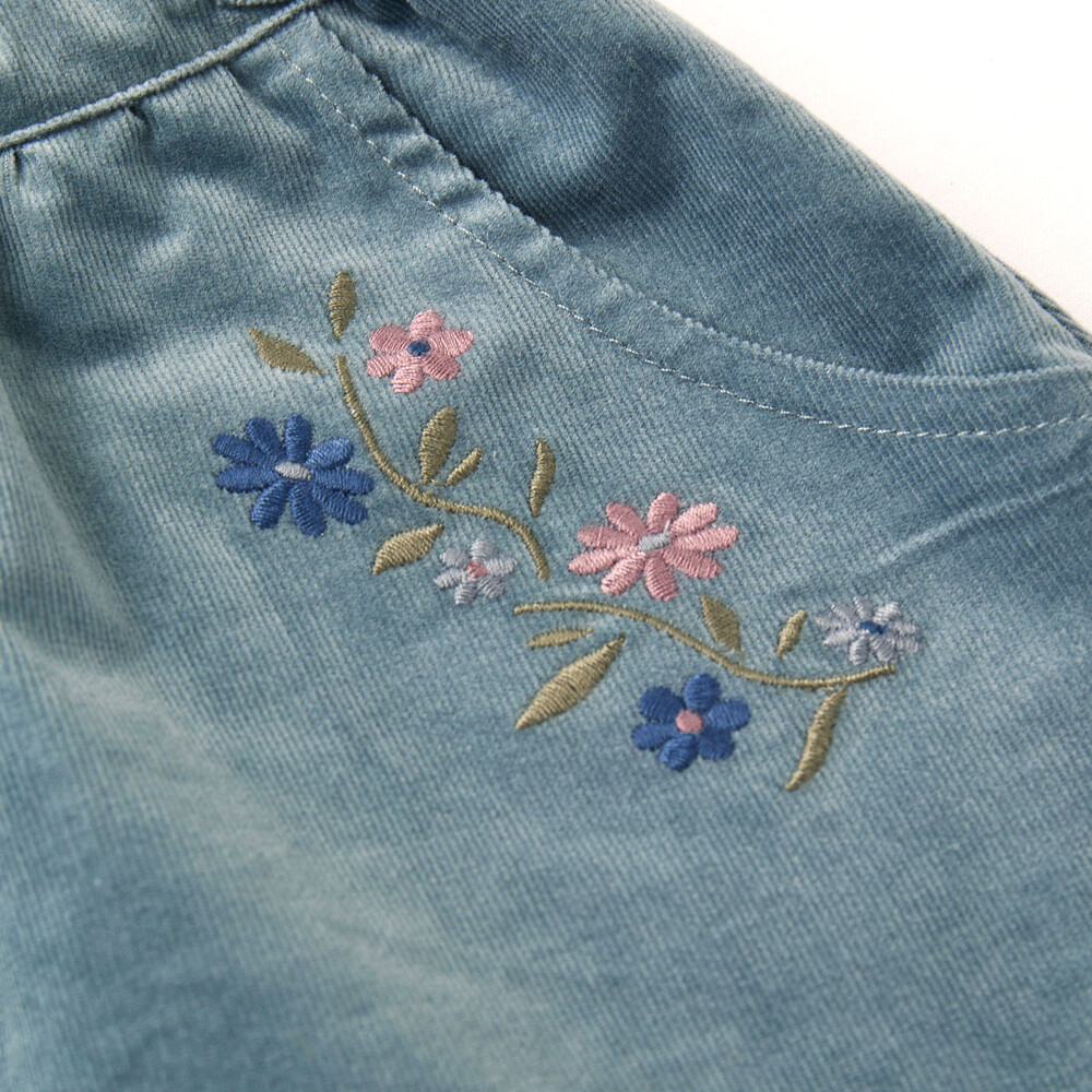 コールテンフラワー刺しゅうキュロットパンツ(80~150cm) ピンク 80cm