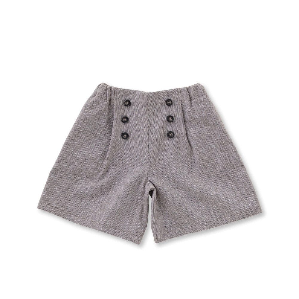 ヘリンボンダブルボタンキュロットパンツ(90~150cm) ブラウン 90cm