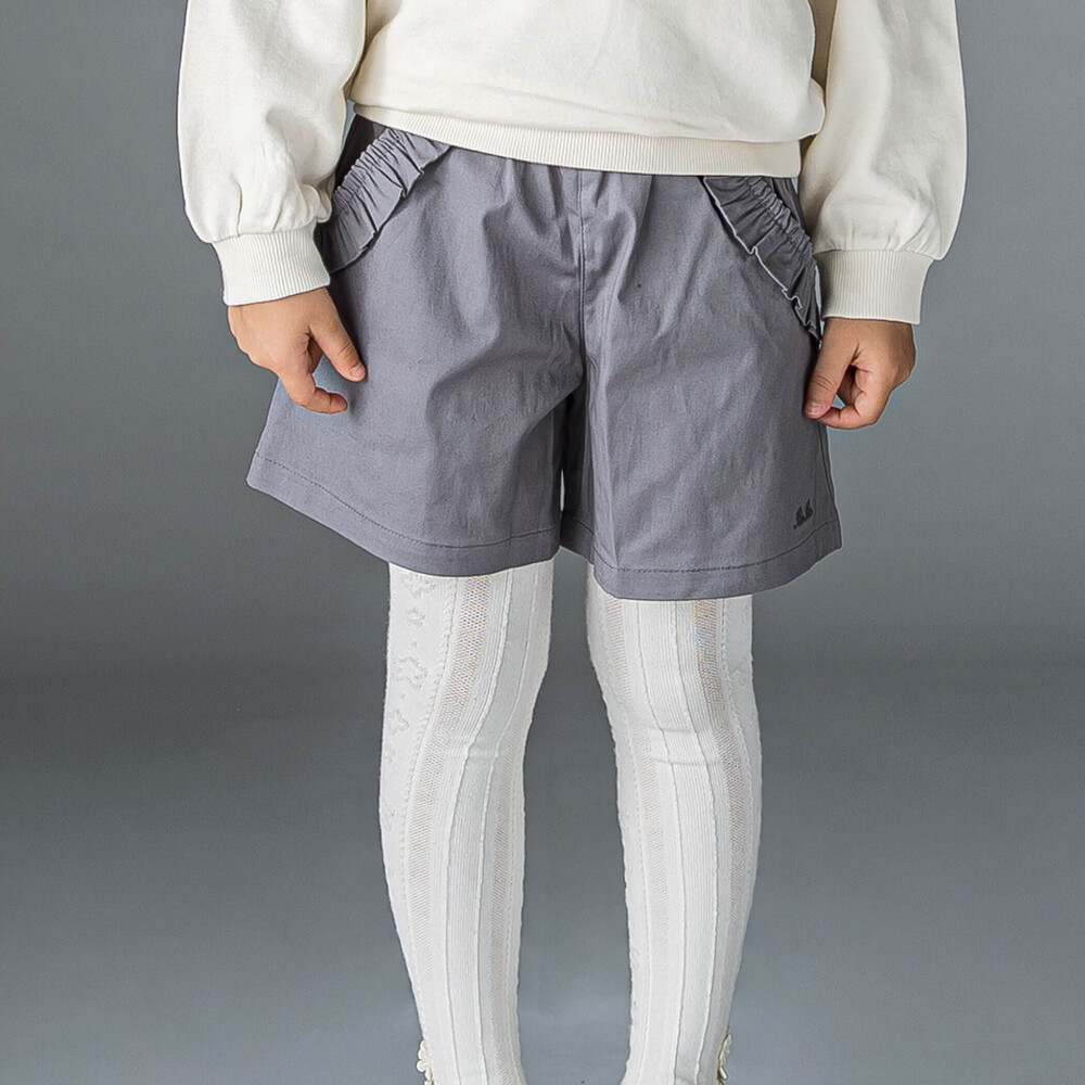 ストレッチツイルフリルポケットショートパンツ(90~150cm) グレー 90cm