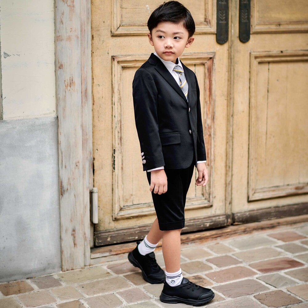 モクロディ裾ダブルハーフパンツ(110~130cm) ネイビー 110cm