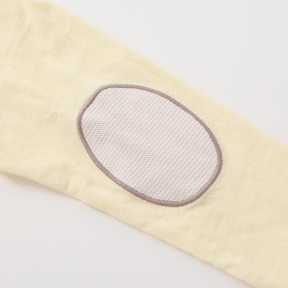 スラブ天竺肘パッチ長袖Tシャツ+オーバーオールセット(80~90cm) ブルー 80cm