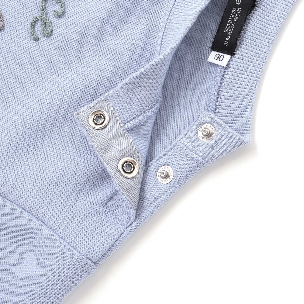 カノコチェーンステッチロゴ長袖Tシャツ(80~100cm) ブルー 80cm