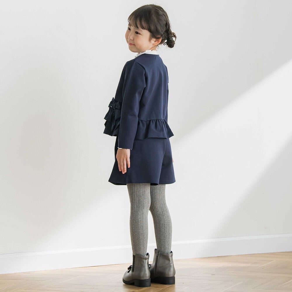 【限定商品】リボンポイントポンチセットアップ(95~150cm) ベージュ 95cm