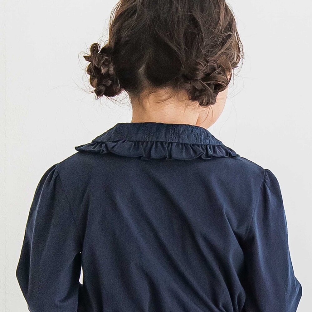 【限定商品】襟花レースブラウス(95~150cm) ホワイト 95cm