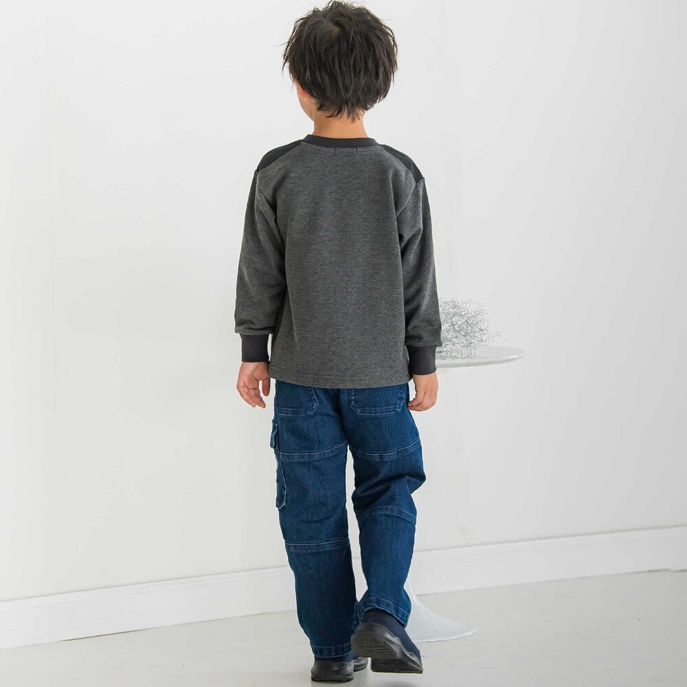 【限定商品】杢裏毛胸ポケットトレーナー(95~150cm) レッド系 95cm