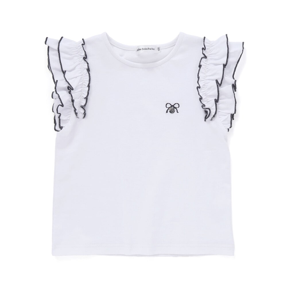 フリルレイヤードノースリーブTシャツ