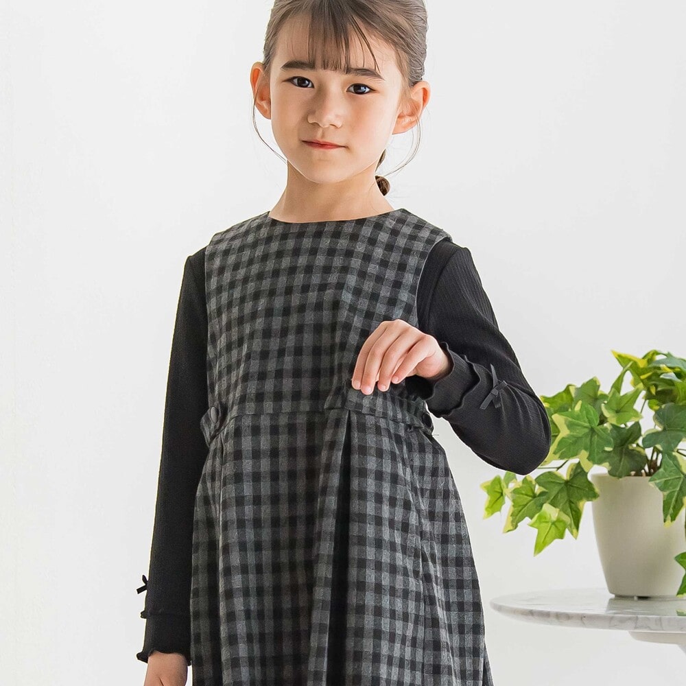 【限定商品】2段フリルリブトップス(95~160cm) オフホワイト 95cm