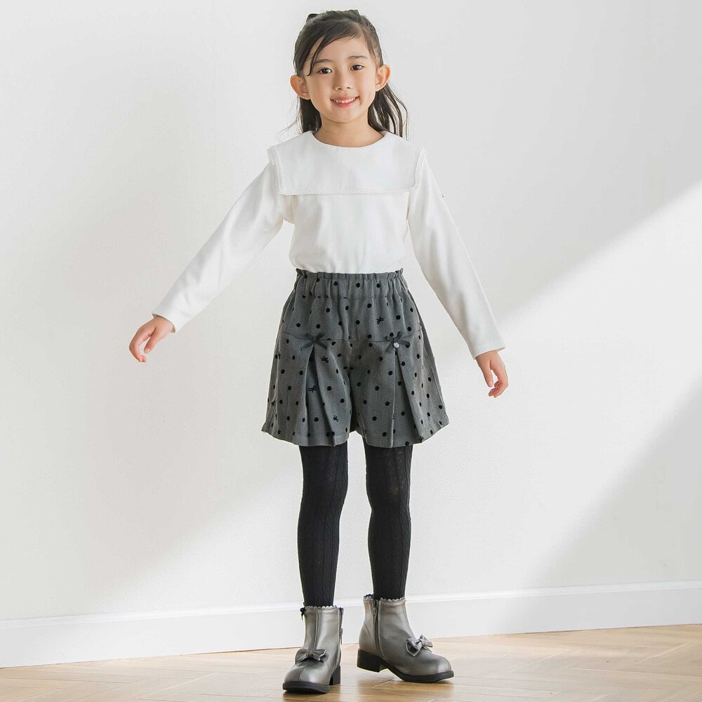 【限定商品】前後着用可能 セーラーカラーフリーストップス(95~150cm) ブラック 95cm