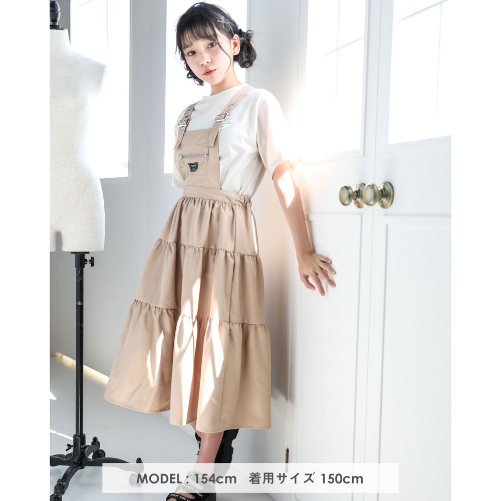 ティアード ジャンパースカート(130~160cm) ブラック 130cm