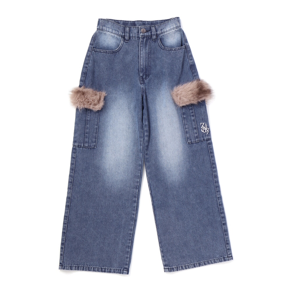ファーポケット カーゴパンツ(130~160cm) ネイビー 130cm