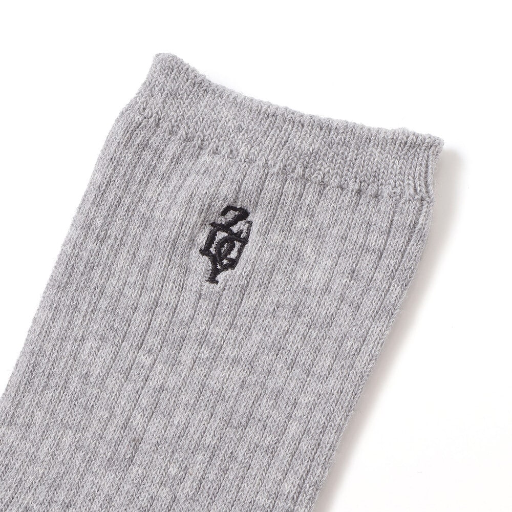 ロゴ刺しゅうリブソックス(19~24cm) ブラック 19-21cm