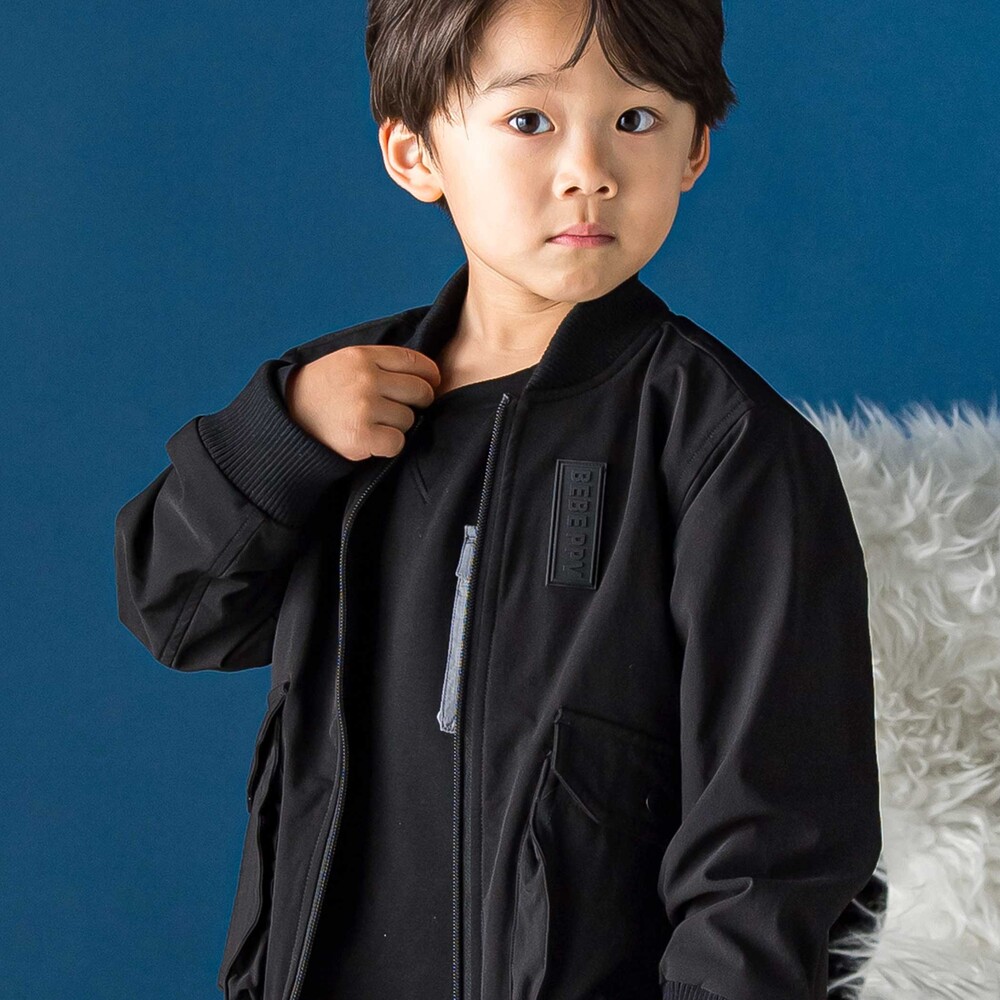 ストレッチナイロンジップアップブルゾン(95~150cm) ボルドー 95cm