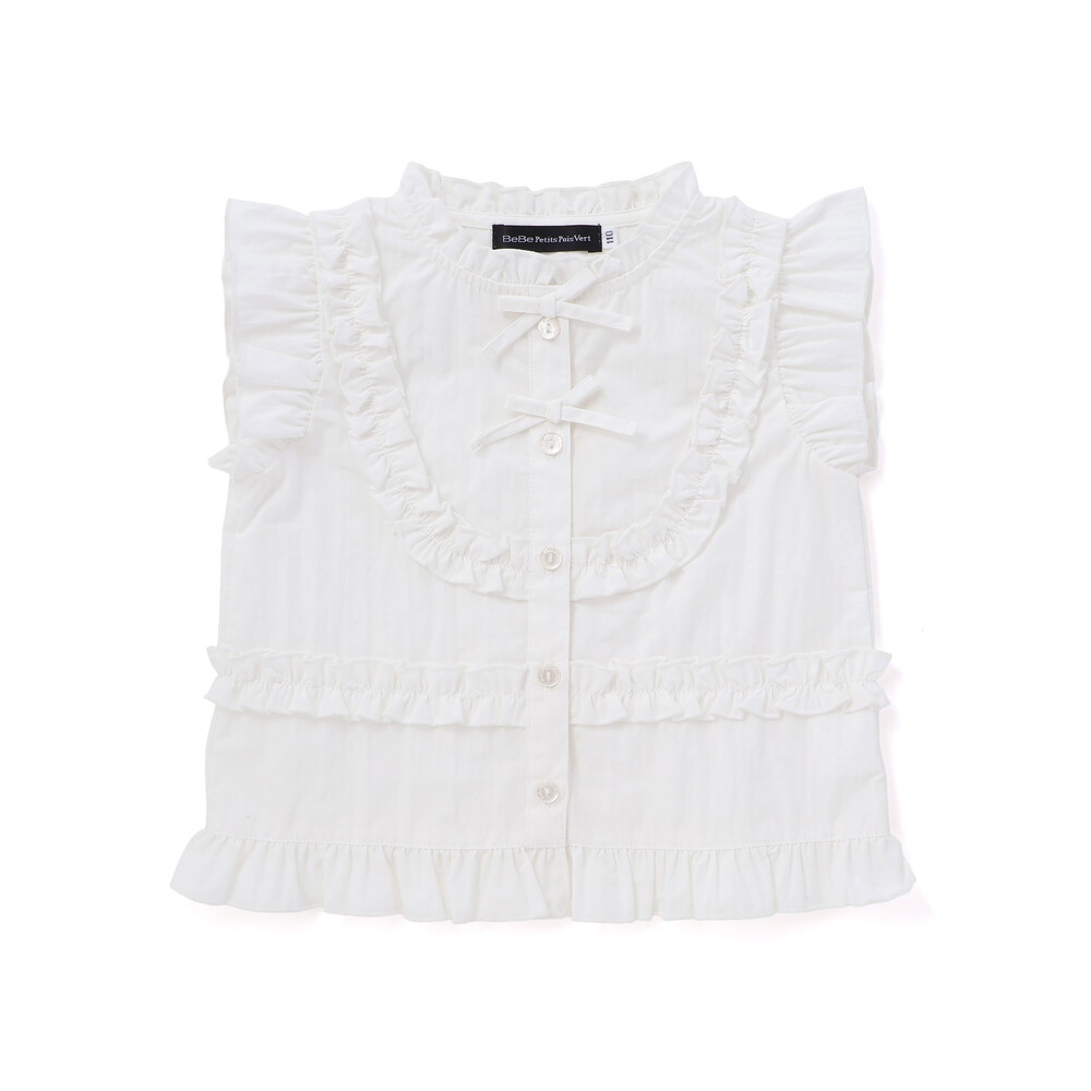 ダブルリボンメロウブラウス(95~150cm) ホワイト 95cm