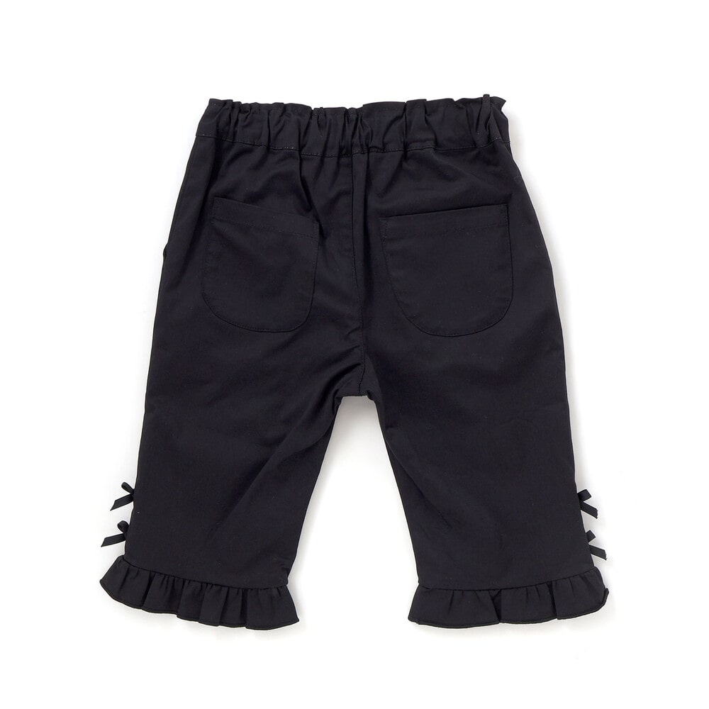 裾フリル6分丈パンツ(95~150cm) ブラック 95cm