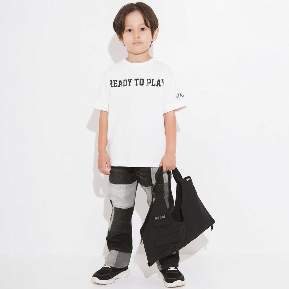 ベスト⇔バッグ 2WAYハンティングベスト&長袖Tシャツセット(110~160cm) ブラック 110cm