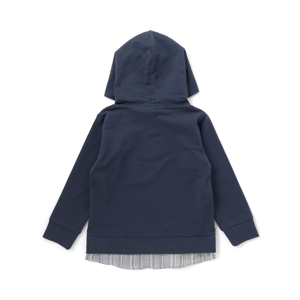 シャツレイヤードカレッジロゴフーディ(110~160cm) ネイビー 110cm