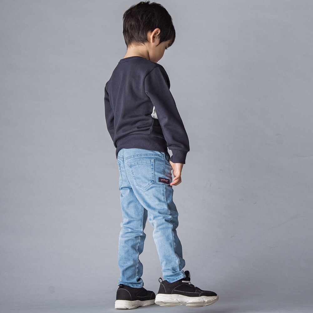 ロゴネーム付きストレッチデニムパンツ(100~160cm) ブルー 100cm