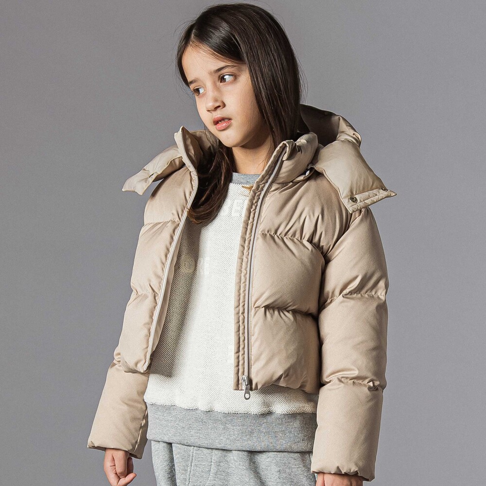 リモンタポリエステルツイルボリュームダウンジャケット親子お揃い(95~140cm) ブラック S(95-110cm)