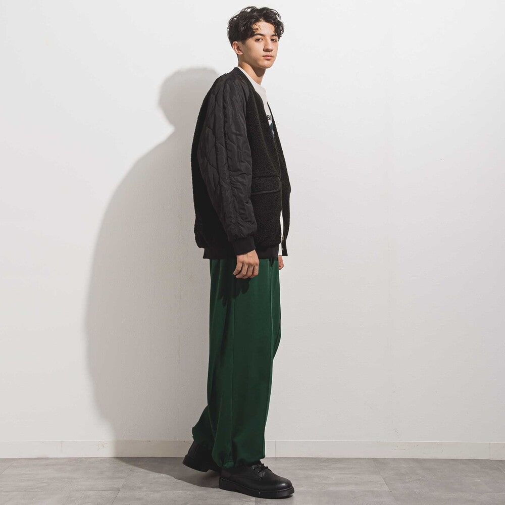 センターステッチカルゼニットトラックパンツ 親子お揃い 大人(140~175cm) グリーン S(140~150cm)