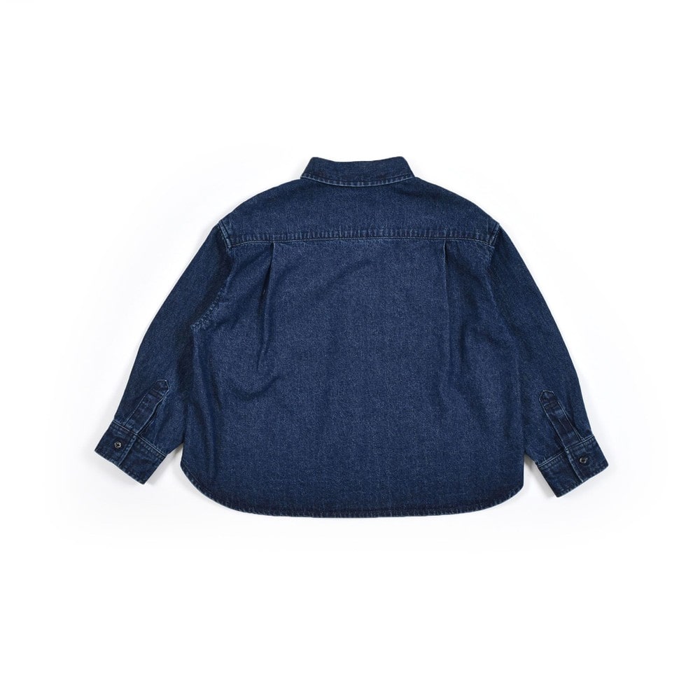 CPOシルエット デニムシャツ(120~160cm) ネイビー 160cm