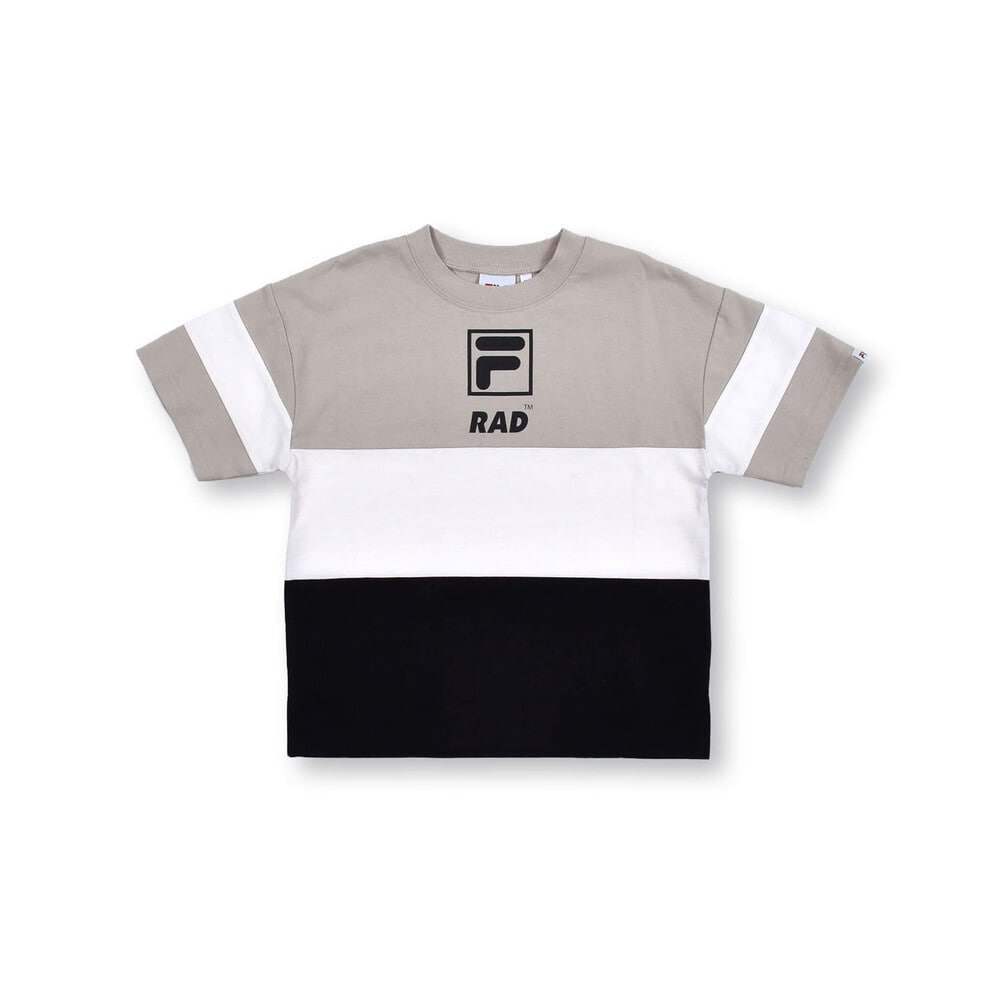 【 FILA × RADCUSTOM 】カラー切り替え ロゴマーク Tシャツ(120~160cm) レッド系 160cm