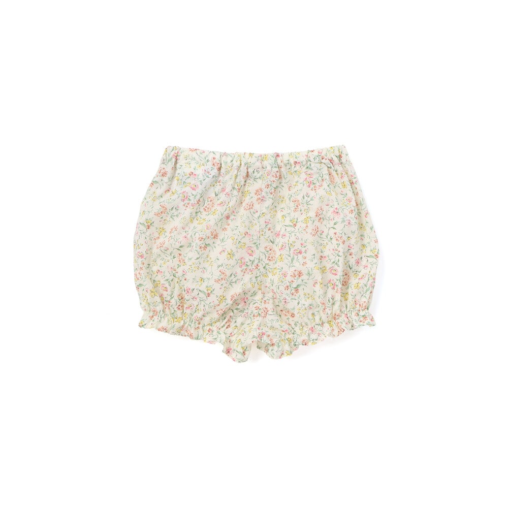 【お揃い】フリル袖 小花柄ワンピース+ブルマ 2点セットベビー(70~90cm) イエロー系 S