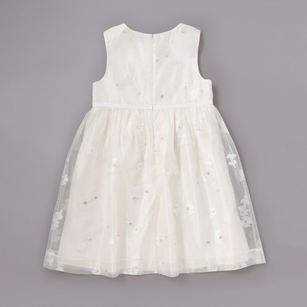 ラメオーガンジーフラワージャンパースカート(100~130cm) グリーン系 100cm