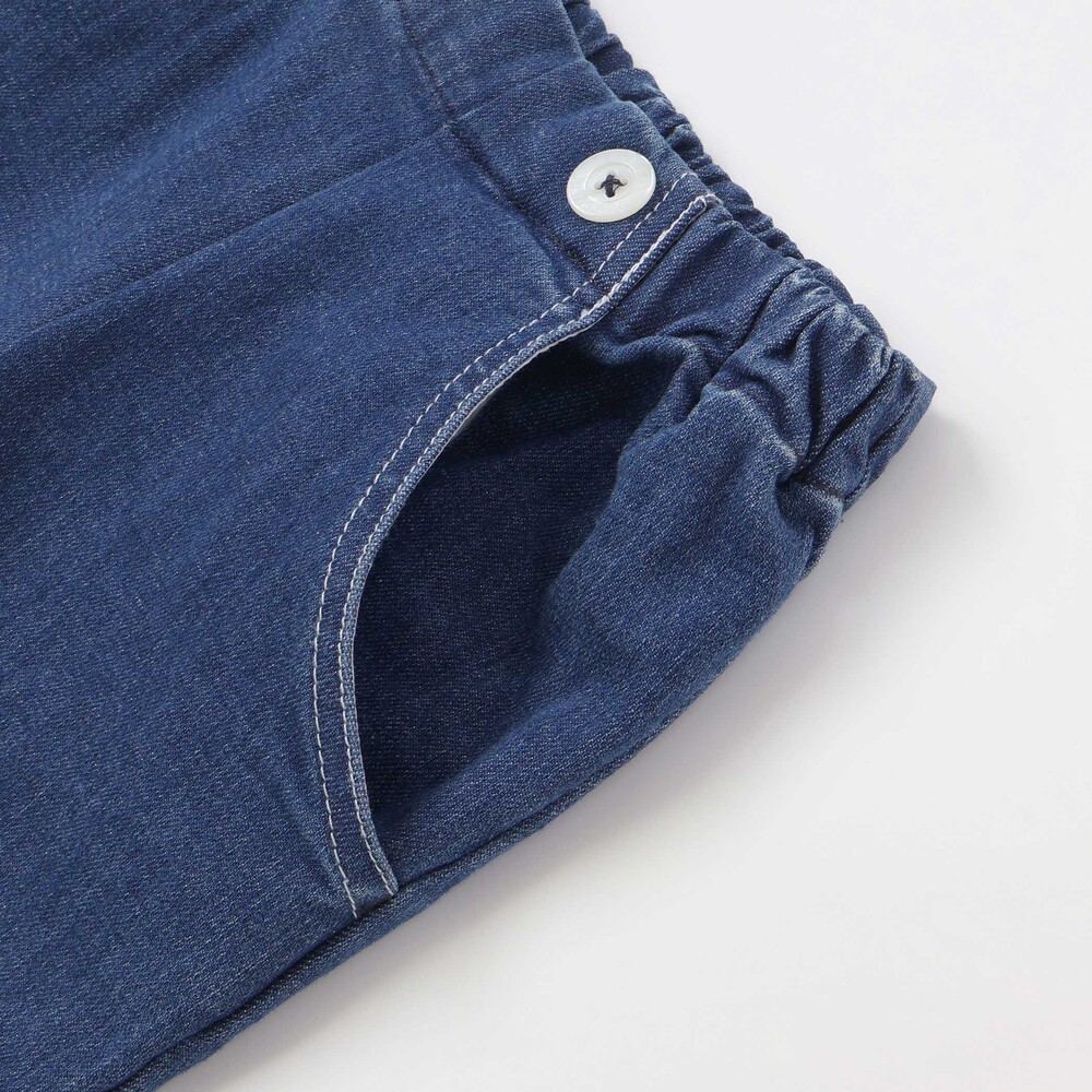 フロント2つボタン ラメデニムパンツ(100~140cm) ネイビー 100cm