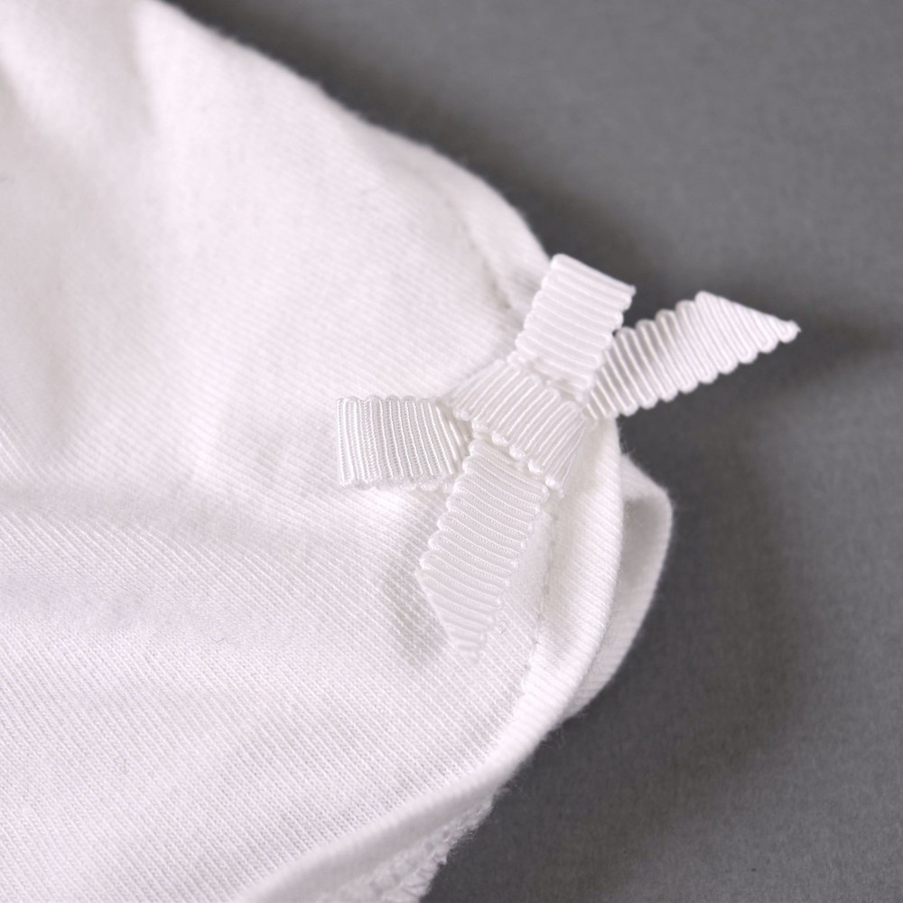 スカラップ リボン ソフト フェミニン Tシャツ (80cm~100cm) ホワイト 100cm