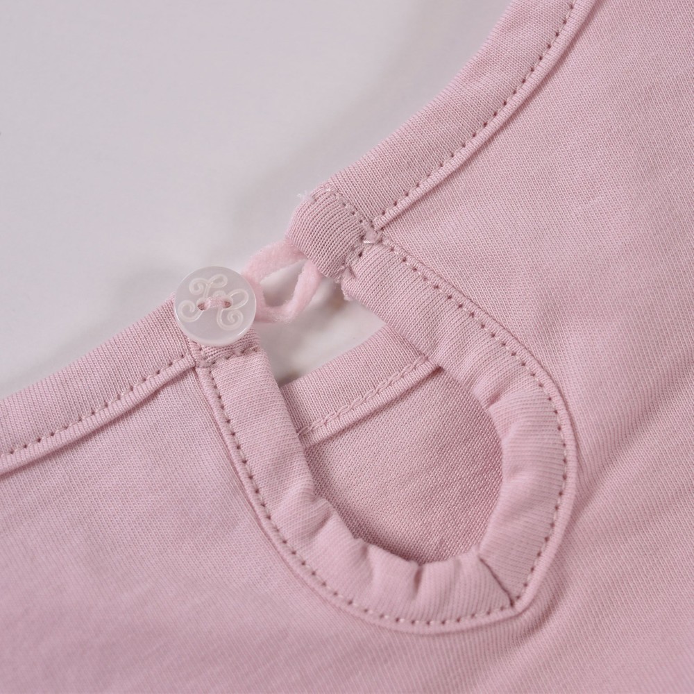 日本製 肩開き 肩見せ リボン コットン 半袖 Tシャツ (90cm~100cm) ホワイト 90cm