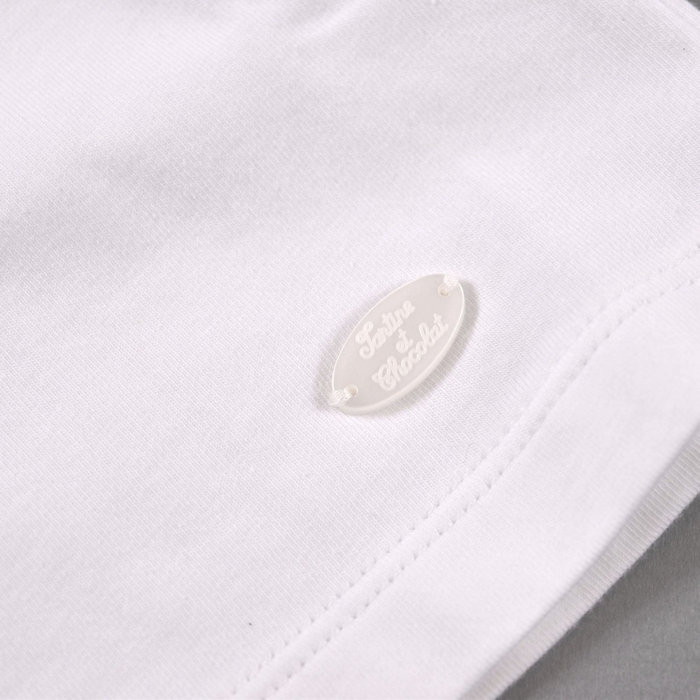 【PARIS企画】 フリル フェミニン シンプル 半袖 Tシャツ(80cm~100cm) ホワイト 80cm