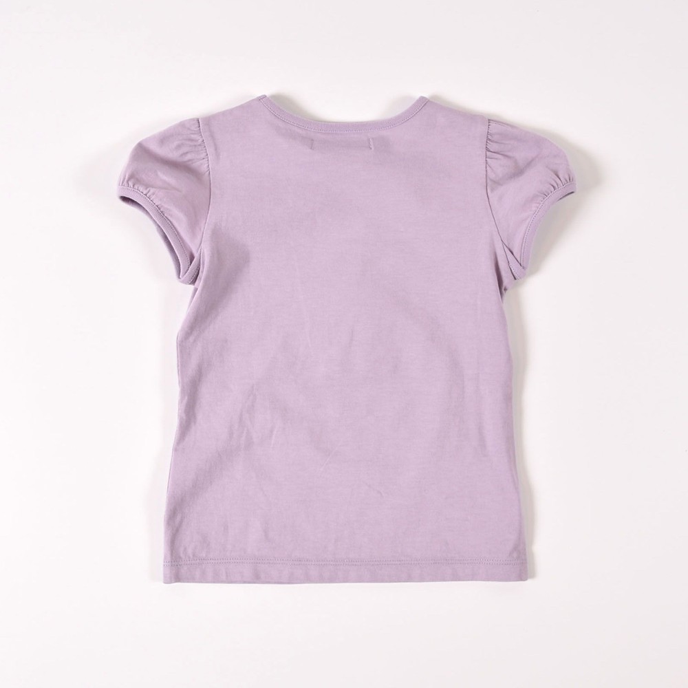 チュール ドレス フェミニン パフスリーブ 半袖 Tシャツ (80cm~100cm) パープル 100cm